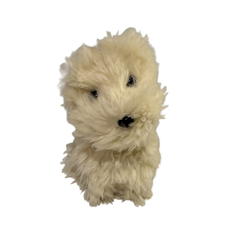 American Girl Coconut Dog Plush Toy 5 inch Cream Magnetic Mouth 2001 Faux Fur